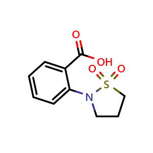 Chemical structure of 2-(1,1- Dioxidoisothiazoli din-2-yl)benzoic acid , CAS 138099-40-8, AChemBlock X213605