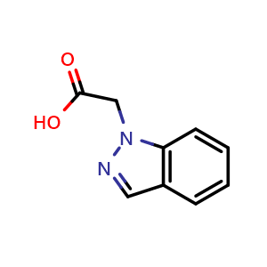 Chemical structure of 2-(1H-indazol-1-yl)acetic acid , CAS 32829-25-7, AChemBlock X213612