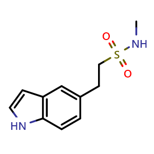 Chemical structure of 2-(1H-indol-5-yl)-N-methylethane-1-sulfonamide , CAS 98623-50-8, AChemBlock X213616