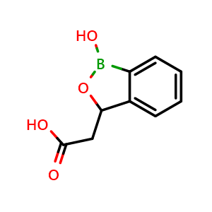 Chemical structure of 2-(1-hydroxy-1,3-dihydro-2,1-benzoxaborol-3-yl)acetic acid , CAS 19203-45-3, AChemBlock X213622