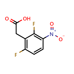 Chemical structure of 2-(2,6-difluoro-3-nitro-phenyl)acetic acid , CAS 361336-78-9, AChemBlock X213638