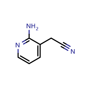 Chemical structure of 2-(2-aminopyridin-3-yl)acetonitrile , CAS 23612-61-5, AChemBlock X213642