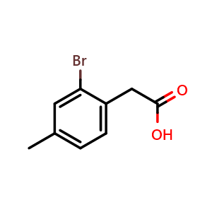 Chemical structure of 2-(2-bromo-4-methylphenyl)acetic acid , CAS 31881-86-4, AChemBlock X213644