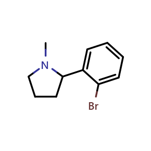 Chemical structure of 2-(2-bromophenyl)-1-methylpyrrolidine , CAS 71819-31-3, AChemBlock X213646