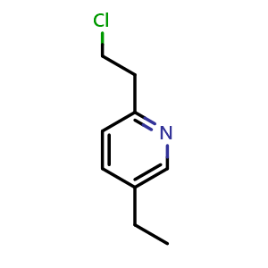 Chemical structure of 2-(2-chloroethyl)-5-ethylpyridine , CAS 69603-36-7, AChemBlock X213649
