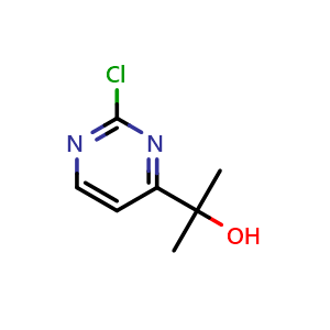 Chemical structure of 2-(2-chloropyrimidin-4-yl)propan-2-ol , CAS 1312535-77-5, AChemBlock X213652