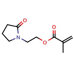 Chemical structure of 2-(2-oxopyrrolidin-1-yl)ethyl 2-methylprop-2-enoate , CAS 946-25-8, AChemBlock X213661