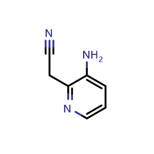Chemical structure of 2-(3-aminopyridin-2-yl)acetonitrile , CAS 1018949-67-1, AChemBlock X213675