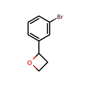 Chemical structure of 2-(3-bromophenyl)oxetane , CAS 51699-56-0, AChemBlock X213679