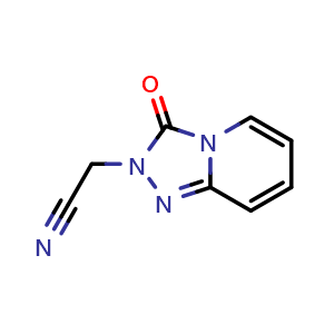 Chemical structure of 2-(3-oxo-[1,2,4]triazolo[4,3-a]pyridin-2(3H)-yl)acetonitrile , CAS 1016878-15-1, AChemBlock X213687