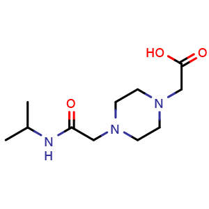 Chemical structure of 2-(4-(2-(isopropylamino)-2-oxoethyl)piperazin-1-yl)acetic acid , CAS 1154639-01-6, AChemBlock X213691