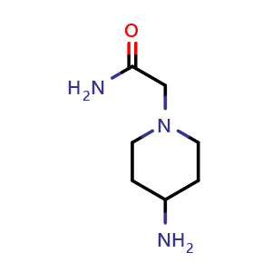 Chemical structure of 2-(4-aminopiperidin-1-yl)acetamide , CAS 882562-51-8, AChemBlock X213705