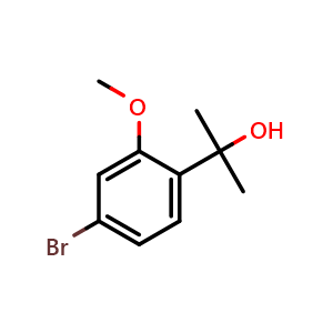 Chemical structure of 2-(4-Bromo-2-methoxyphenyl)propan-2-ol , CAS 1467060-94-1, AChemBlock X213707