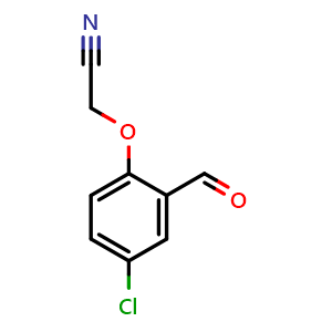 Chemical structure of 2-(4-chloro-2-formylphenoxy)acetonitrile , CAS 125418-96-4, AChemBlock X213714