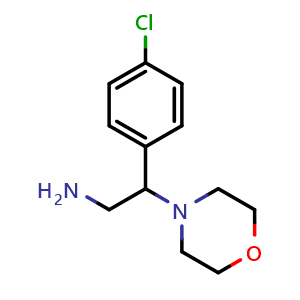 Chemical structure of 2-(4-chloro-phenyl)-2-morpholin-4-yl-ethylamine , CAS 866782-00-5, AChemBlock X213715