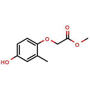 Chemical structure of 2-(4-hydroxy-2-methylphenoxy)-acetic acid methyl ester , CAS 317319-10-1, AChemBlock X213721