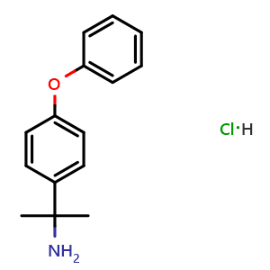 Chemical structure of 2-(4-phenoxyphenyl)propan-2-amine hydrochloride , AChemBlock X213722