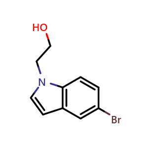 Chemical structure of 2-(5-bromo-1H-indol-1-yl)ethan-1-ol , CAS 148366-28-3, AChemBlock X213727