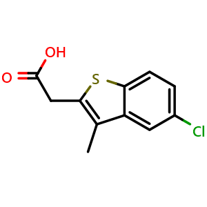 Chemical structure of 2-(5-chloro-3-methylbenzo[b]thiophen-2-yl)acetic acid , CAS 51527-19-6, AChemBlock X213734
