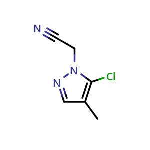 Chemical structure of 2-(5-chloro-4-methyl-pyrazol-1-yl)acetonitrile , CAS 1556902-47-6, AChemBlock X213735
