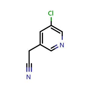 Chemical structure of 2-(5-Chloropyridin-3-yl)acetonitrile , CAS 39891-07-1, AChemBlock X213737
