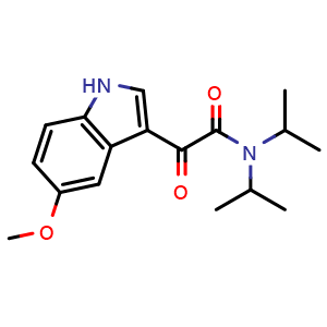 Chemical structure of 2-(5-methoxy-1H-indol-3-yl)-2-oxo-N,N-bis(propan-2-yl)acetamide , CAS 2426-22-4, AChemBlock X213738