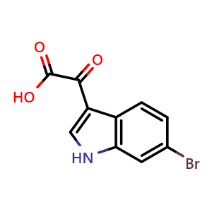 Chemical structure of 2-(6-bromo-1H-indol-3-yl)-2-oxoacetic acid , CAS 927676-51-5, AChemBlock X213744