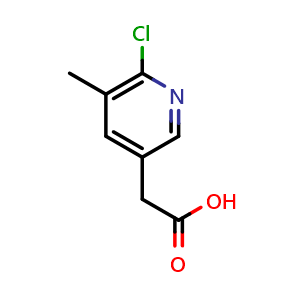 Chemical structure of 2-(6-chloro-5-methylpyridin-3-yl)acetic acid , CAS 1000546-06-4, AChemBlock X213747