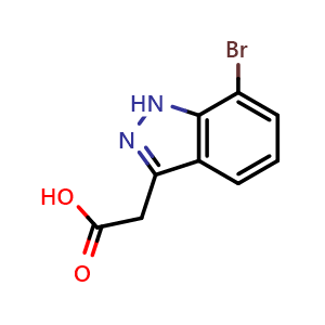 Chemical structure of 2-(7-bromo-1H-indazol-3-yl)acetic acid , CAS 944899-28-9, AChemBlock X213751