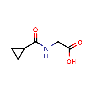Chemical structure of 2-(cyclopropanecarboxamido)acetic acid , CAS 64513-70-8, AChemBlock X213781