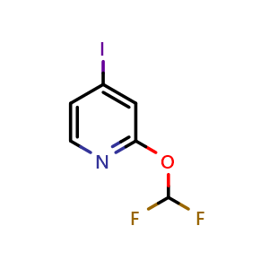 Chemical structure of 2-(difluoromethoxy)-4-iodopyridine , CAS 2089333-77-5, AChemBlock X213784