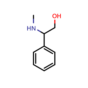 Chemical structure of 2-(methylamino)-2-phenylethanol , CAS 27594-65-6, AChemBlock X213801