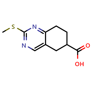 Chemical structure of 2-(methylsulfanyl)-5,6,7,8-tetrahydroquinazoline-6-carboxylic acid , CAS 1542029-69-5, AChemBlock X213804