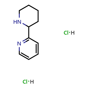 Chemical structure of 2-(Piperidin-2-yl)pyridine dihydrochloride , CAS 143924-44-1, AChemBlock X213811