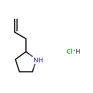 Chemical structure of 2-(prop-2-en-1-yl)pyrrolidine hydrochloride , CAS 245725-70-6, AChemBlock X213815