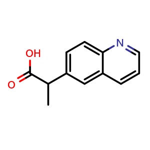 Chemical structure of 2-(quinolin-6-yl)propanoic acid , CAS 959585-30-9, AChemBlock X213819