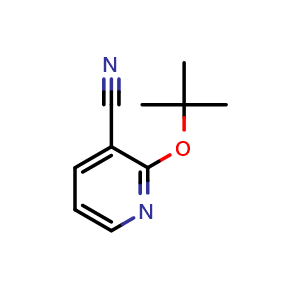 Chemical structure of 2-(tert-butoxy)nicotinonitrile , CAS 1039897-29-4, AChemBlock X213820