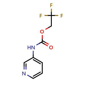 Chemical structure of 2,2,2-trifluoroethyl N-(pyridin-3-yl)carbamate , CAS 874594-92-0, AChemBlock X213834
