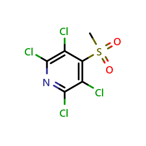 Chemical structure of 2,3,5,6-tetrachloro-4-methanesulfonylpyridine , CAS 13108-52-6, AChemBlock X213864