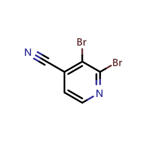 Chemical structure of 2,3-dibromoisonicotinonitrile , CAS 1399482-25-7, AChemBlock X213874