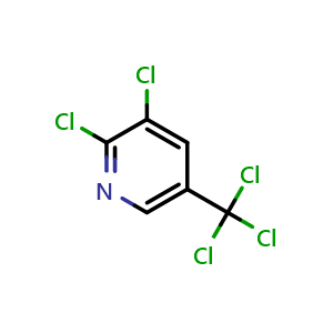 Chemical structure of 2,3-dichloro-5-(trichloromethyl)pyridine , CAS 69045-83-6, AChemBlock X213878