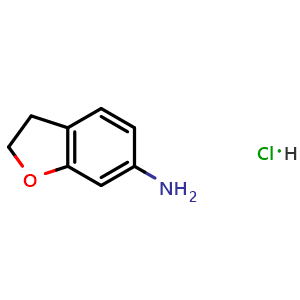 Chemical structure of 2,3-dihydro-1-benzofuran-6-amine hydrochloride , CAS 2718791-53-6, AChemBlock X213880