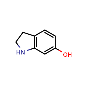 Chemical structure of 2,3-dihydro-1H-indol-6-ol , CAS 4770-37-0, AChemBlock X213883