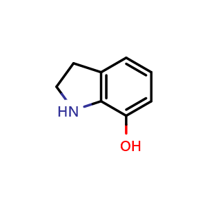 Chemical structure of 2,3-dihydro-1H-indol-7-ol , CAS 4770-38-1, AChemBlock X213884