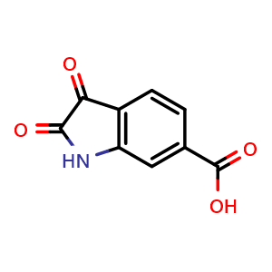 Chemical structure of 2,3-Dioxo-2,3-dihydro-1H-indole-6-carboxylic acid , CAS 101870-10-4, AChemBlock X213891