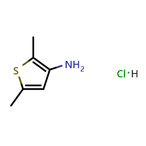 Chemical structure of 2,5-Dimethylthiophen-3-amine hydrochloride , CAS 854628-35-6, AChemBlock X213931