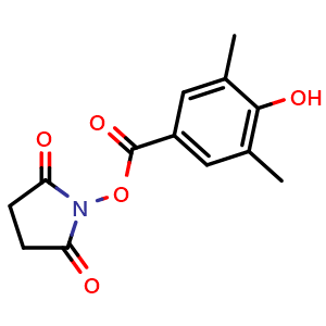 Chemical structure of 2,5-Dioxopyrrolidin-1-yl 4-hydroxy-3,5-dimethylbenzoate , CAS 158788-56-8, AChemBlock X213933
