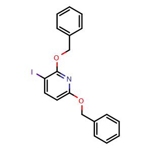 Chemical structure of 2,6-Dibenzyloxy-3-iodopyridine , CAS 2259853-06-8, AChemBlock X213937