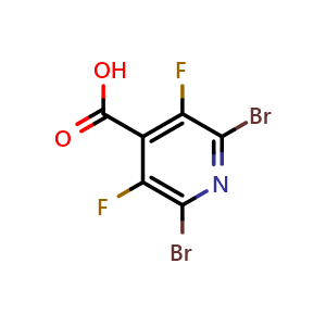 Chemical structure of 2,6-dibromo-3,5-difluoropyridine-4-carboxylic acid , CAS 325461-60-7, AChemBlock X213939