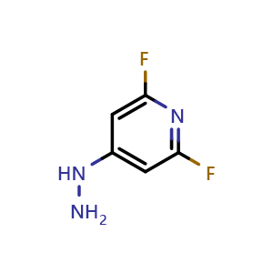 Chemical structure of 2,6-difluoro-4-hydrazinylpyridine , CAS 837364-94-0, AChemBlock X213946